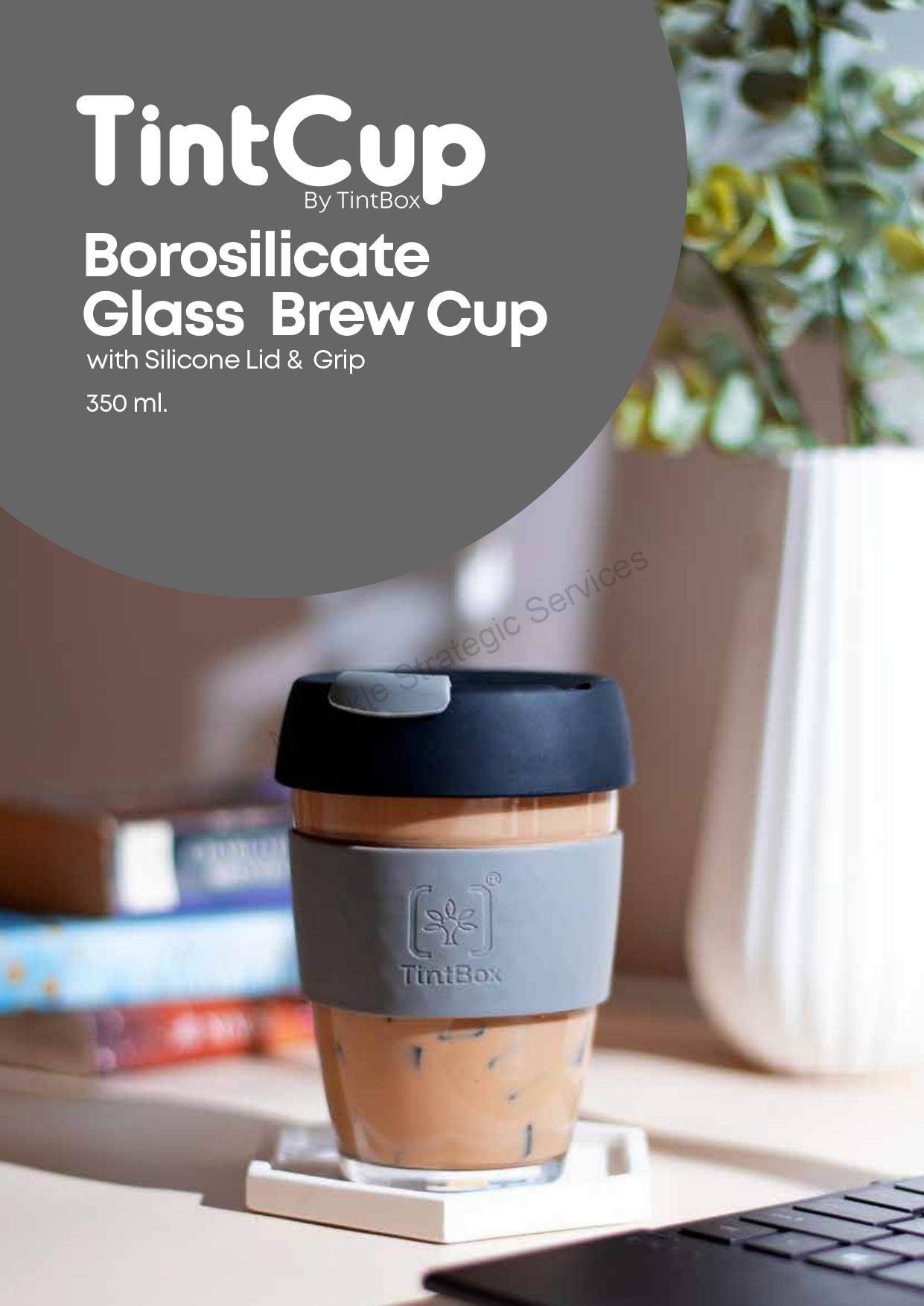 Tintcup, Borosilicate Glass Brew Cup With Silicone Grip & Lid, 350 ml - Image 5