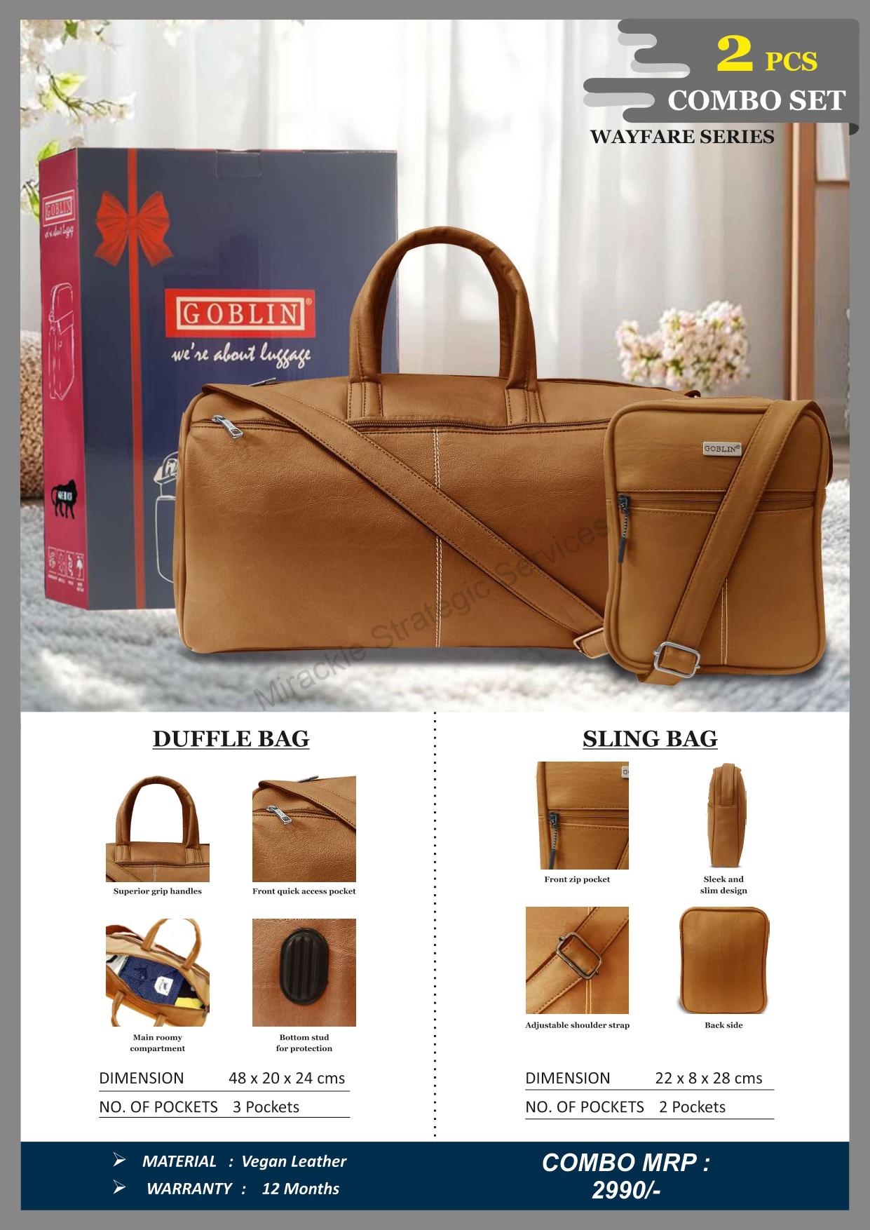 Goblin Wayfare series - Duffle Bag and Sling Bag (2 pcs Combo) - Image 2