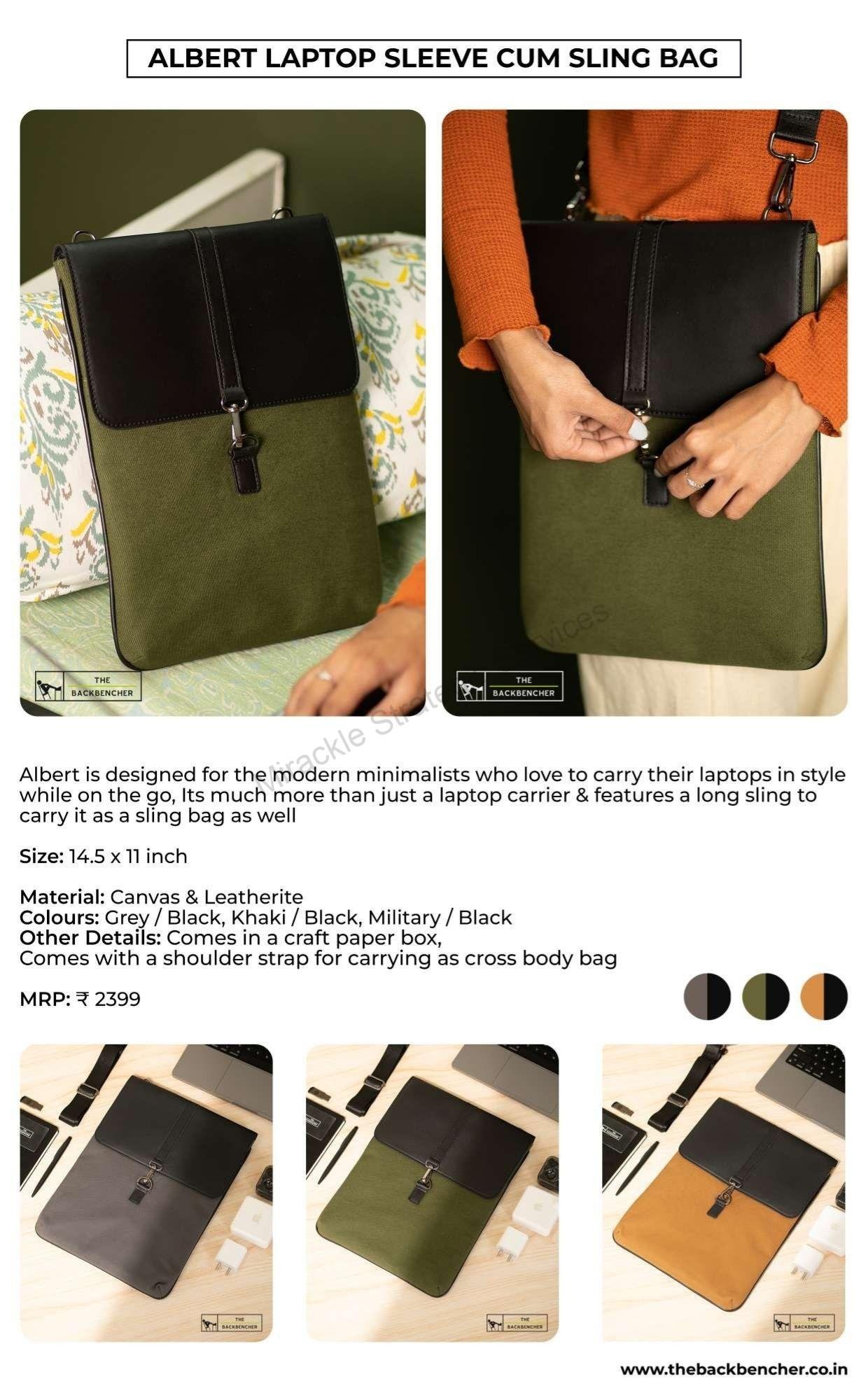 The Backbencher Albert Laptop Sleeve Cum Sling Bag - Image 2